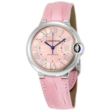 Buy Shop Cartier Ballon Bleu De Cartier Pink Dial Pink Leather Strap Watch for Women - WSBB0007 USA Online