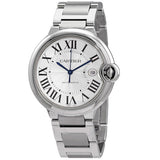 Buy Shop Cartier Ballon Bleu De Cartier Silver Dial Silver Steel Strap Watch for Men - WSBB0049 USA Online