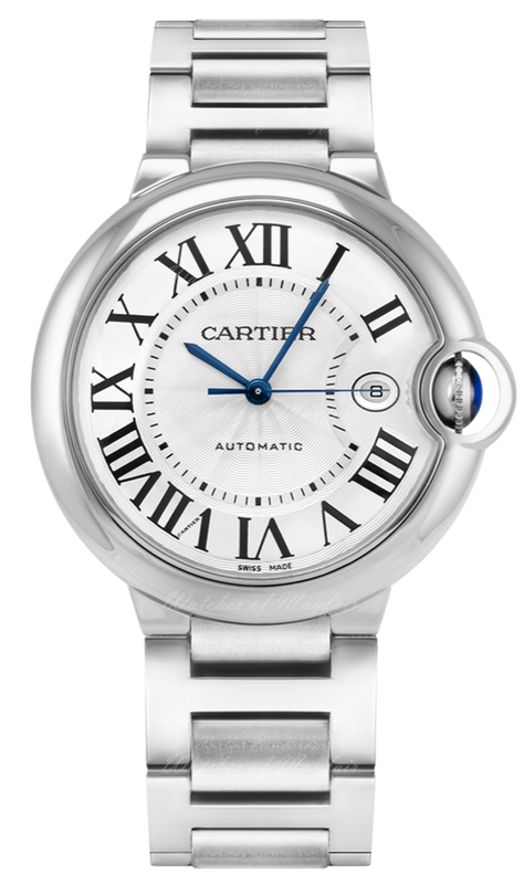 Buy Shop Cartier Ballon Bleu De Cartier Silver Dial Silver Steel Strap Watch for Men - WSBB0049 USA Online