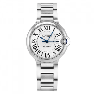 Buy Shop Cartier Ballon Bleu De Cartier Silver Dial Silver Steel Strap Watch for Women - WSBB0044 USA Online