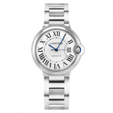 Buy Shop Cartier Ballon Bleu De Cartier Silver Dial Silver Steel Strap Watch for Women - WSBB0044 USA Online