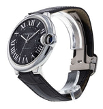 Buy Shop Cartier Ballon Bleu De Cartier Black Dial Black Leather Strap Watch for Men - WSBB0003 USA Online