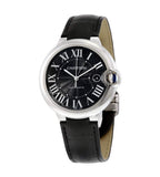 Buy Shop Cartier Ballon Bleu De Cartier Black Dial Black Leather Strap Watch for Men - WSBB0003 USA Online