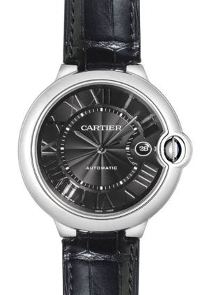 Buy Shop Cartier Ballon Bleu De Cartier Black Dial Black Leather Strap Watch for Men - WSBB0003 USA Online