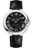 Buy Shop Cartier Ballon Bleu De Cartier Black Dial Black Leather Strap Watch for Men - WSBB0003 USA Online