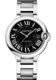 Buy Shop Cartier Ballon Bleu de Cartier Black Dial Silver Steel Strap Watch for Men - W6920042 USA Online