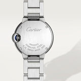 Buy Shop Cartier Ballon Bleu de Cartier Diamonds Silver Dial Silver Steel Strap Watch for Women - WE902073 USA Online