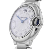 Buy Shop Cartier Ballon Bleu de Cartier Diamonds Silver Dial Silver Steel Strap Watch for Women - WE902073 USA Online