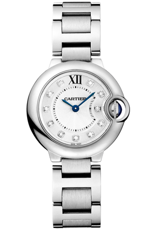 Buy Shop Cartier Ballon Bleu de Cartier Diamonds Silver Dial Silver Steel Strap Watch for Women - WE902073 USA Online