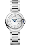 Buy Shop Cartier Ballon Bleu de Cartier Diamonds Silver Dial Silver Steel Strap Watch for Women - WE902073 USA Online