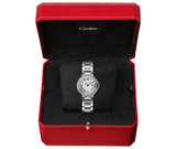 Buy Shop Cartier Ballon Bleu De Cartier Diamonds White Dial Silver Steel Strap Watch for Women - W4BB0015 USA Online