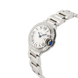 Buy Shop Cartier Ballon Bleu De Cartier Diamonds White Dial Silver Steel Strap Watch for Women - W4BB0015 USA Online