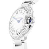 Buy Shop Cartier Ballon Bleu De Cartier Diamonds White Dial Silver Steel Strap Watch for Women - W4BB0015 USA Online
