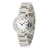 Buy Shop Cartier Ballon Bleu De Cartier Diamonds White Dial Silver Steel Strap Watch for Women - W4BB0015 USA Online