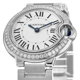 Buy Shop Cartier Ballon Bleu De Cartier Diamonds White Dial Silver Steel Strap Watch for Women - W4BB0015 USA Online