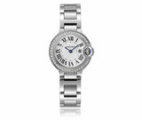 Buy Shop Cartier Ballon Bleu De Cartier Diamonds White Dial Silver Steel Strap Watch for Women - W4BB0015 USA Online