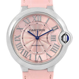 Buy Shop Cartier Ballon Bleu De Cartier Pink Dial Pink Leather Strap Watch for Women - WSBB0007 USA Online