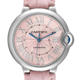 Buy Shop Cartier Ballon Bleu De Cartier Pink Dial Pink Leather Strap Watch for Women - WSBB0007 USA Online