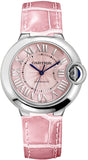 Buy Shop Cartier Ballon Bleu De Cartier Pink Dial Pink Leather Strap Watch for Women - WSBB0007 USA Online