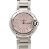 Buy Shop Cartier Ballon Bleu de Cartier Pink Dial Silver Steel Strap Watch for Women - W6920038 USA Online