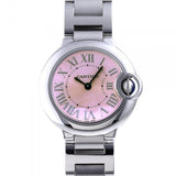 Buy Shop Cartier Ballon Bleu de Cartier Pink Dial Silver Steel Strap Watch for Women - W6920038 USA Online