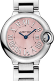 Buy Shop Cartier Ballon Bleu de Cartier Pink Dial Silver Steel Strap Watch for Women - W6920038 USA Online