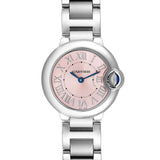 Buy Shop Cartier Ballon Bleu de Cartier Pink Dial Silver Steel Strap Watch for Women - W6920038 USA Online