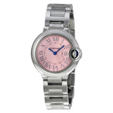 Buy Shop Cartier Ballon Bleu de Cartier Pink Dial Silver Steel Strap Watch for Women - W6920038 USA Online