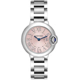 Buy Shop Cartier Ballon Bleu de Cartier Pink Dial Silver Steel Strap Watch for Women - W6920038 USA Online