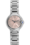 Buy Shop Cartier Ballon Bleu de Cartier Pink Dial Silver Steel Strap Watch for Women - W6920038 USA Online