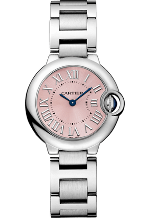 Buy Shop Cartier Ballon Bleu de Cartier Pink Dial Silver Steel Strap Watch for Women - W6920038 USA Online
