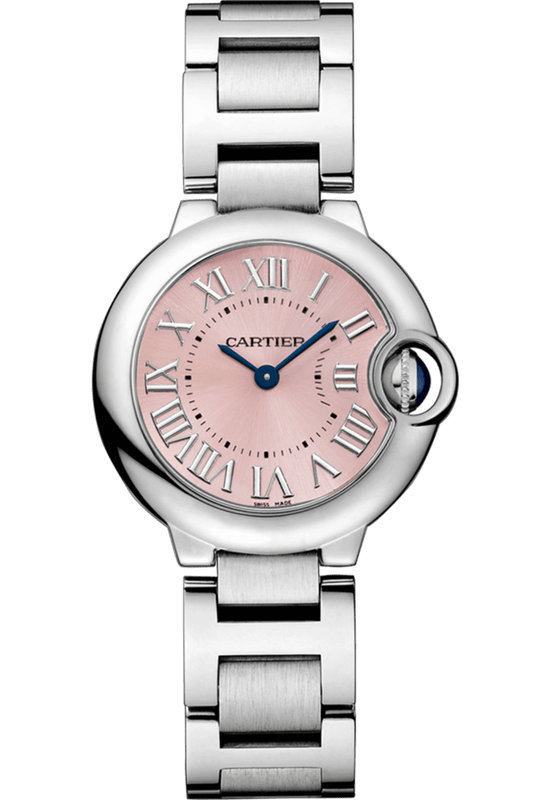 Buy Shop Cartier Ballon Bleu de Cartier Pink Dial Silver Steel Strap Watch for Women - W6920038 USA Online