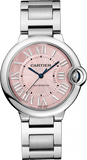 Buy Shop Cartier Ballon Bleu De Cartier Pink Dial Silver Steel Strap Watch for Women - W6920041 USA Online