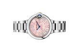 Buy Shop Cartier Ballon Bleu de Cartier Pink Dial Silver Steel Strap Watch for Women - WSBB0046 USA Online