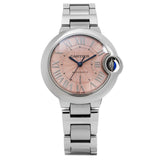 Buy Shop Cartier Ballon Bleu de Cartier Pink Dial Silver Steel Strap Watch for Women - WSBB0046 USA Online