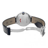 Buy Shop Cartier Ballon Bleu de Cartier Silver Dial Black Leather Strap Watch for Men - WSBB0026 USA Online