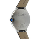 Buy Shop Cartier Ballon Bleu de Cartier Silver Dial Black Leather Strap Watch for Men - WSBB0026 USA Online