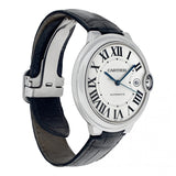 Buy Shop Cartier Ballon Bleu de Cartier Silver Dial Black Leather Strap Watch for Men - WSBB0026 USA Online