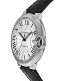 Buy Shop Cartier Ballon Bleu de Cartier Silver Dial Black Leather Strap Watch for Men - WSBB0026 USA Online