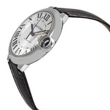 Buy Shop Cartier Ballon Bleu de Cartier Silver Dial Black Leather Strap Watch for Men - WSBB0026 USA Online