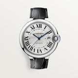Buy Shop Cartier Ballon Bleu de Cartier Silver Dial Black Leather Strap Watch for Men - WSBB0026 USA Online