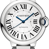 Buy Shop Cartier Ballon Bleu de Cartier Silver Dial Black Leather Strap Watch for Men - WSBB0026 USA Online
