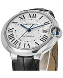 Buy Shop Cartier Ballon Bleu De Cartier Silver Dial Black Leather Strap Watch for Women - WSBB0028 USA Online