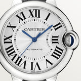 Buy Shop Cartier Ballon Bleu De Cartier Silver Dial Black Leather Strap Watch for Women - WSBB0028 USA Online