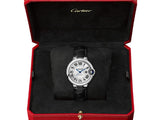 Buy Shop Cartier Ballon Bleu De Cartier Silver Dial Black Leather Strap Watch for Women - WSBB0030 USA Online