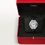 Buy Shop Cartier Ballon Bleu De Cartier Silver Dial Black Leather Strap Watch for Women - WSBB0030 USA Online