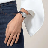 Buy Shop Cartier Ballon Bleu De Cartier Silver Dial Black Leather Strap Watch for Women - WSBB0030 USA Online
