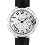 Buy Shop Cartier Ballon Bleu De Cartier Silver Dial Black Leather Strap Watch for Women - WSBB0030 USA Online