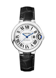 Buy Shop Cartier Ballon Bleu De Cartier Silver Dial Black Leather Strap Watch for Women - WSBB0030 USA Online