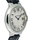 Buy Shop Cartier Ballon Bleu De Cartier Silver Dial Black Leather Strap Watch for Women - WSBB0034 USA Online